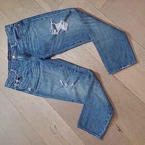 Lucky Brand Sienna Slim Boyfriend Jeans Women's sz 2/26 Mid Rise Distressed Crop